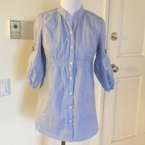Anthropologie Odille Pin Stripe Shirt-Size 0